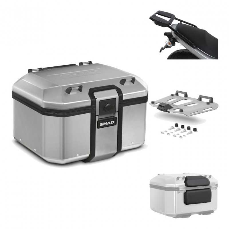 SHAD Baul trasero + herraje montaje parrilla respaldo de pasajero TR48 TERRA KIT-188176