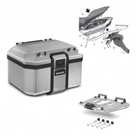 SHAD Baul trasero + herraje montaje parrilla TR48 TERRA KIT-188183