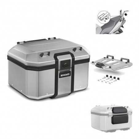 SHAD Baul trasero + herraje montaje parrilla respaldo de pasajero TR48 TERRA KIT-188144