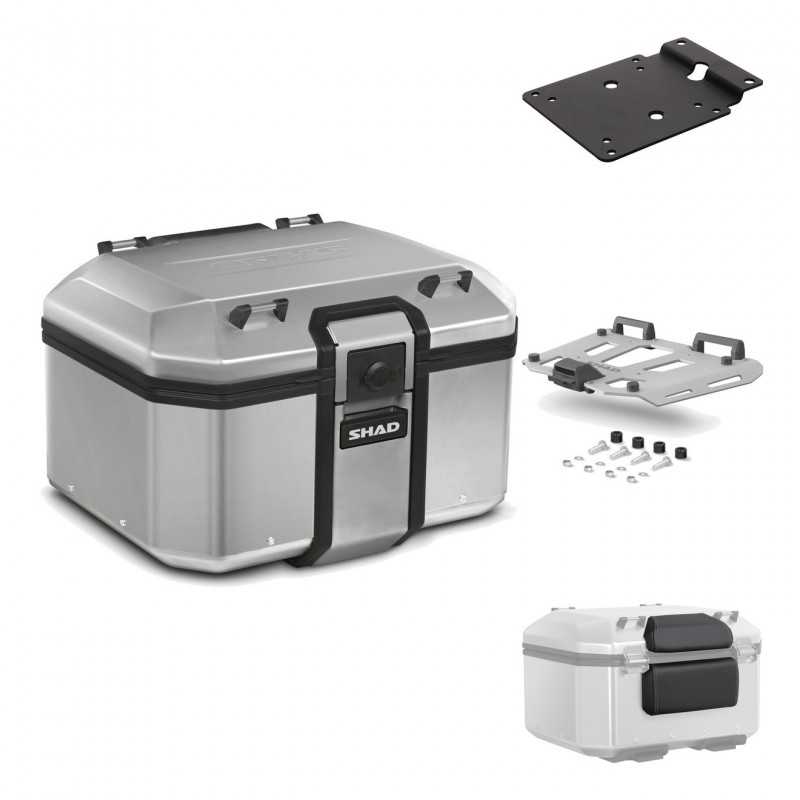 SHAD Baul trasero + herraje montaje parrilla respaldo de pasajero TR48 TERRA KIT-188456
