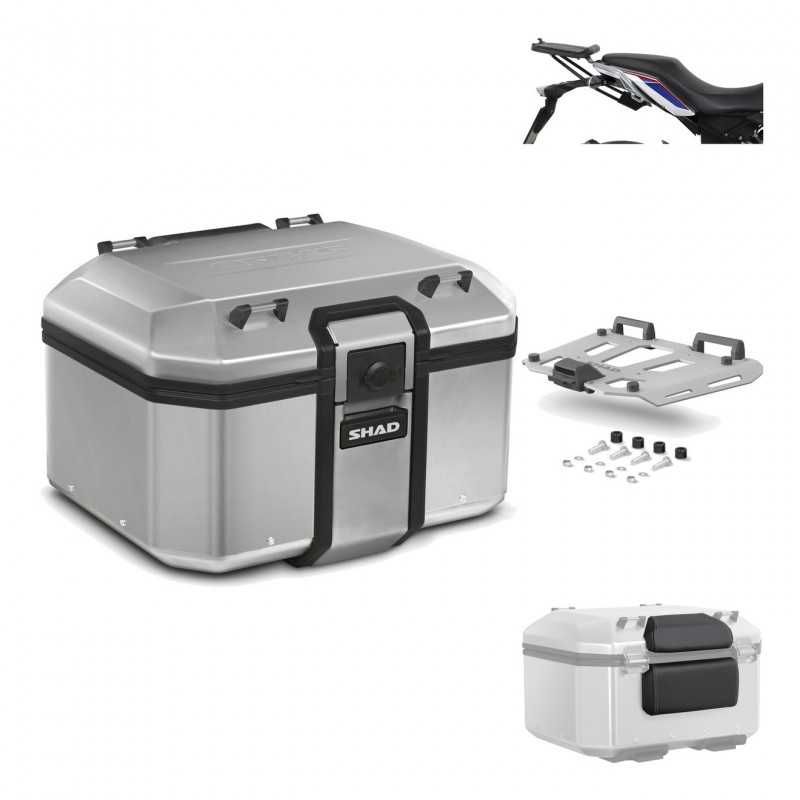 SHAD Baul trasero + herraje montaje parrilla respaldo de pasajero TR48 TERRA KIT-189000