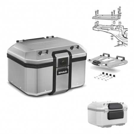 SHAD Baul trasero + herraje montaje parrilla respaldo de pasajero TR48 TERRA KIT-188904