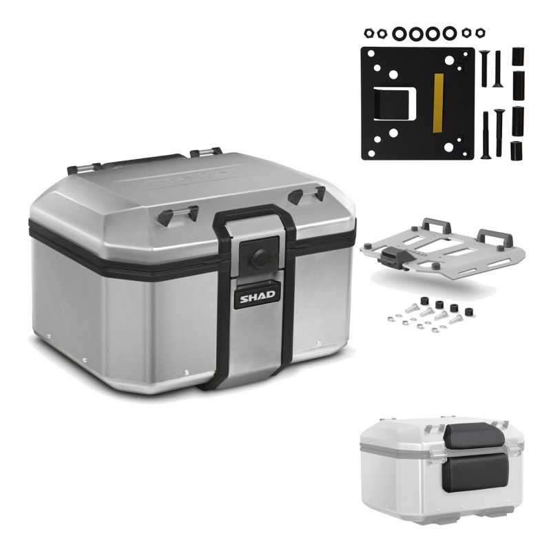 SHAD Baul trasero + herraje montaje parrilla respaldo de pasajero TR48 TERRA KIT-188768