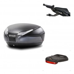 SHAD Baul trasero + herraje montaje luz de freno SH48 DARK GREY PREMIUM KIT-189571