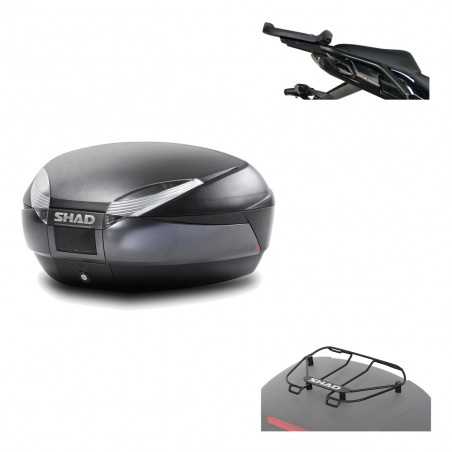 SHAD Baul trasero + herraje montaje parrilla portabultos superior SH48 DARK GREY PREMIUM KIT-189574