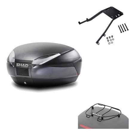 SHAD Baul trasero + herraje montaje parrilla portabultos superior SH48 DARK GREY PREMIUM KIT-189374