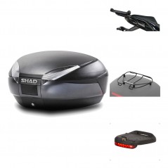 SHAD Baul trasero + herraje montaje accesorios SH48 DARK GREY PREMIUM KIT-189575