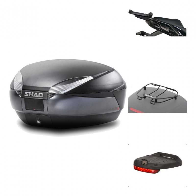 SHAD Baul trasero + herraje montaje accesorios SH48 DARK GREY PREMIUM KIT-189575