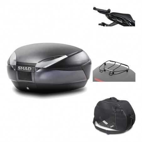SHAD Baul trasero + herraje montaje accesorios SH48 DARK GREY PREMIUM KIT-189576