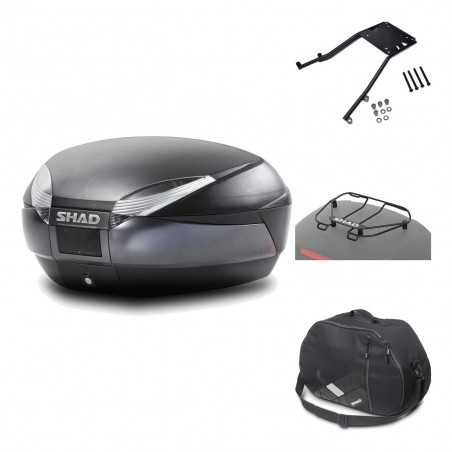SHAD Baul trasero + herraje montaje accesorios SH48 DARK GREY PREMIUM KIT-189376
