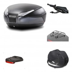 SHAD Baul trasero + herraje montaje accesorios SH48 DARK GREY PREMIUM KIT-189577