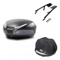 SHAD Baul trasero + herraje montaje bolsa interna SH48 DARK GREY PREMIUM KIT-189580
