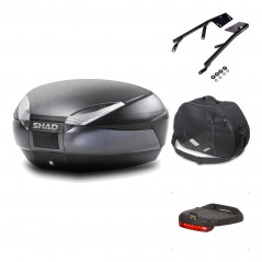 SHAD Baul trasero + herraje montaje accesorios SH48 DARK GREY PREMIUM KIT-189581