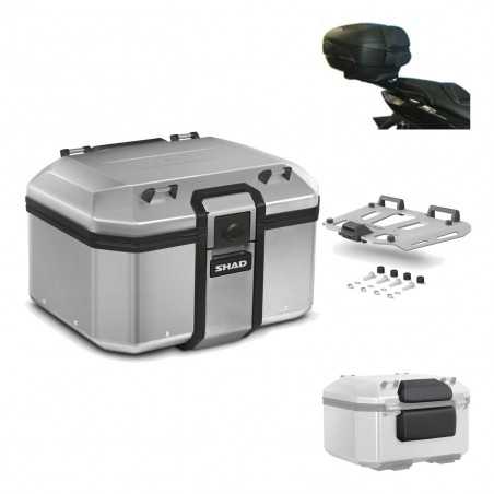 SHAD Baul trasero + herraje montaje parrilla respaldo de pasajero TR48 TERRA KIT-189280