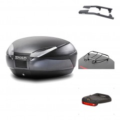 SHAD Baul trasero + herraje montaje accesorios SH48 DARK GREY PREMIUM KIT-189431