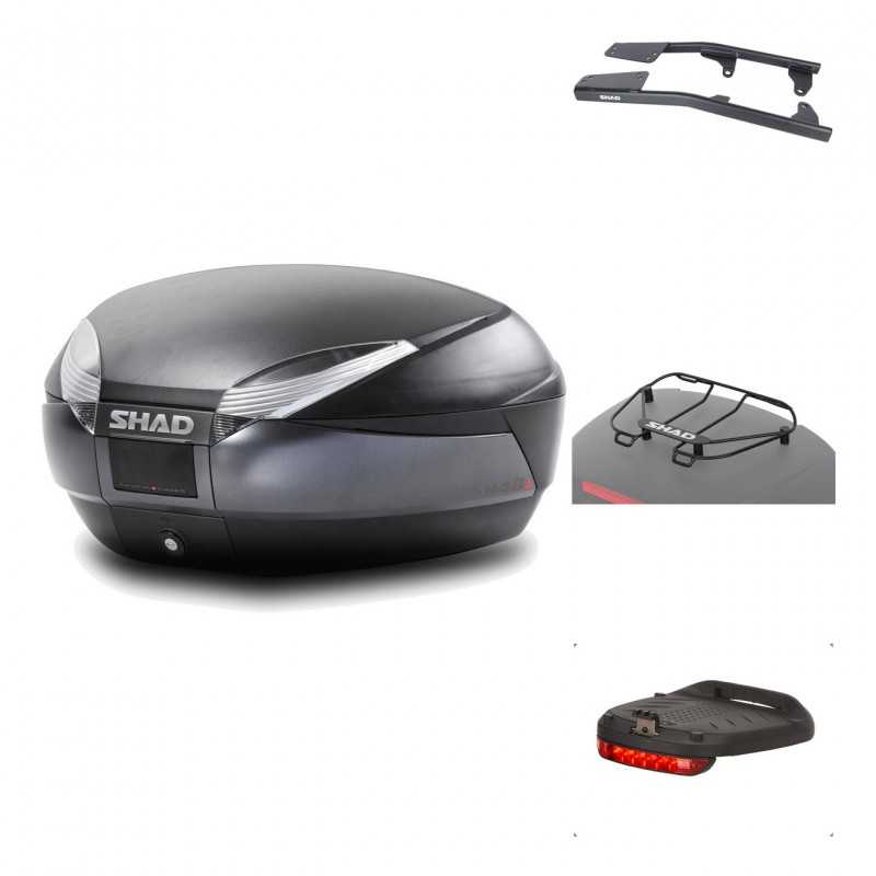 SHAD Baul trasero + herraje montaje accesorios SH48 DARK GREY PREMIUM KIT-189431