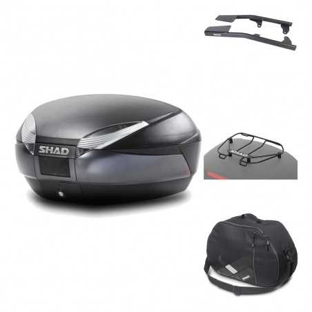 SHAD Baul trasero + herraje montaje accesorios SH48 DARK GREY PREMIUM KIT-189432