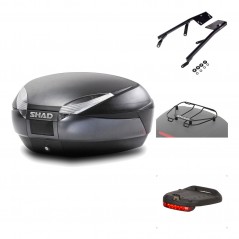 SHAD Baul trasero + herraje montaje accesorios SH48 DARK GREY PREMIUM KIT-189583
