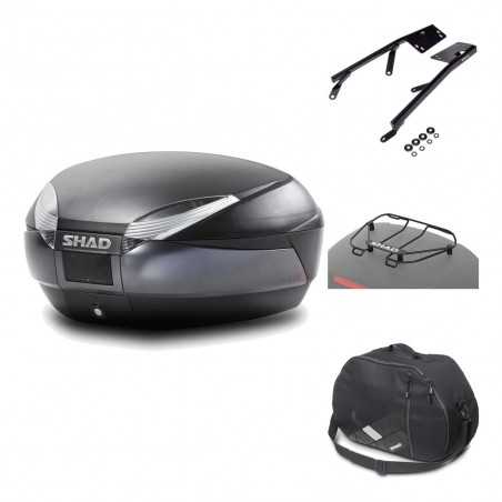 SHAD Baul trasero + herraje montaje accesorios SH48 DARK GREY PREMIUM KIT-189584