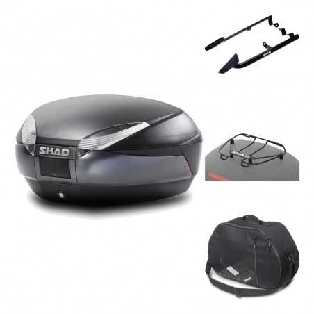 SHAD Baul trasero + herraje montaje accesorios SH48 DARK GREY PREMIUM KIT-189536