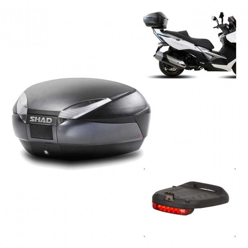 SHAD Baul trasero + herraje montaje luz de freno SH48 DARK GREY PREMIUM KIT-189587