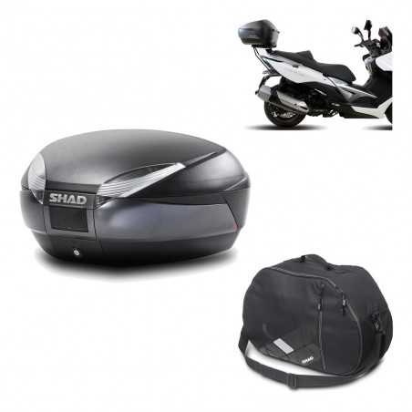 SHAD Baul trasero + herraje montaje bolsa interna SH48 DARK GREY PREMIUM KIT-189588