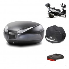 SHAD Baul trasero + herraje montaje accesorios SH48 DARK GREY PREMIUM KIT-189589