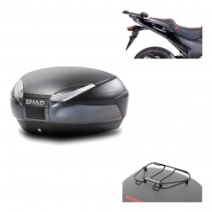 SHAD Baul trasero + herraje montaje parrilla portabultos superior SH48 DARK GREY PREMIUM KIT-189438