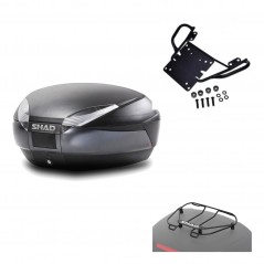 SHAD Baul trasero + herraje montaje parrilla portabultos superior SH48 DARK GREY PREMIUM KIT-189390