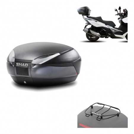 SHAD Baul trasero + herraje montaje parrilla portabultos superior SH48 DARK GREY PREMIUM KIT-189590