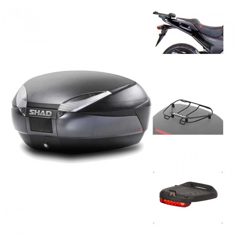 SHAD Baul trasero + herraje montaje accesorios SH48 DARK GREY PREMIUM KIT-189439