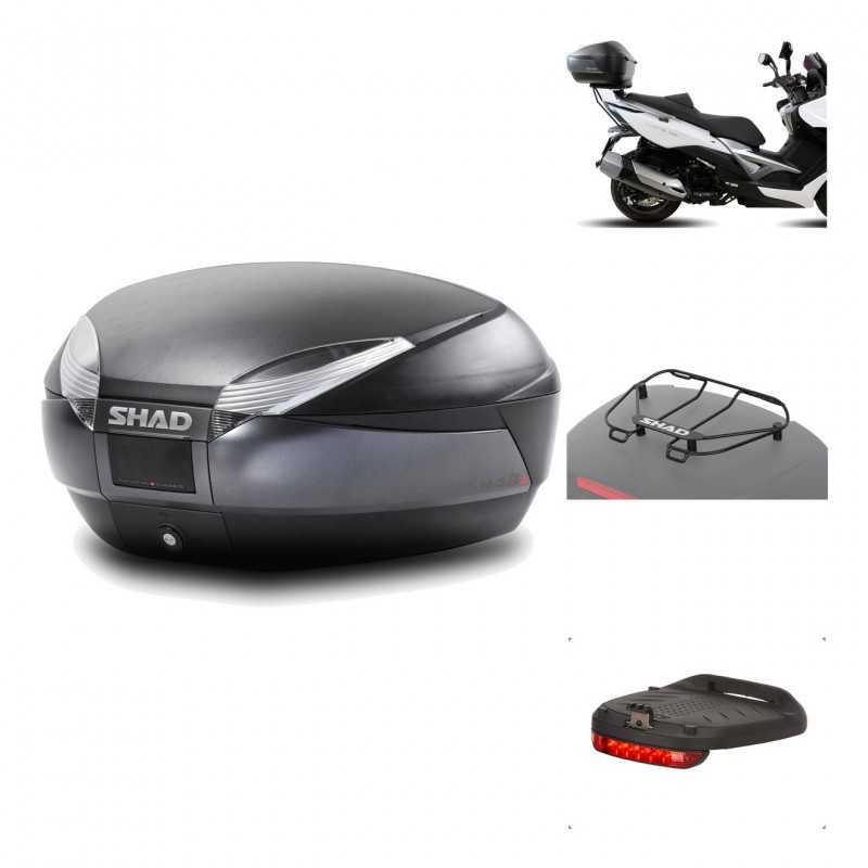 SHAD Baul trasero + herraje montaje accesorios SH48 DARK GREY PREMIUM KIT-189591