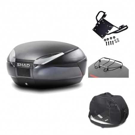 SHAD Baul trasero + herraje montaje accesorios SH48 DARK GREY PREMIUM KIT-189392