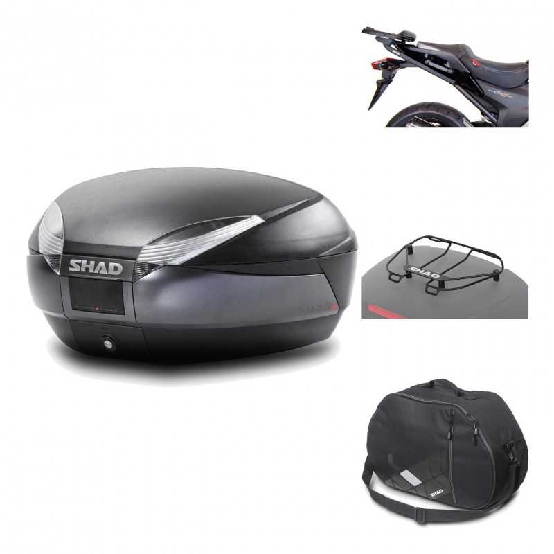 SHAD Baul trasero + herraje montaje accesorios SH48 DARK GREY PREMIUM KIT-189440