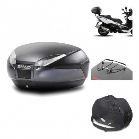 SHAD Baul trasero + herraje montaje accesorios SH48 DARK GREY PREMIUM KIT-189592