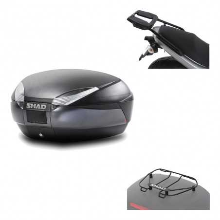 SHAD Baul trasero + herraje montaje parrilla portabultos superior SH48 DARK GREY PREMIUM KIT-189542