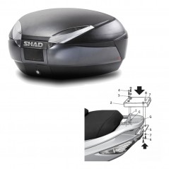 SHAD Baul trasero + herraje montaje SH48 DARK GREY PREMIUM KIT-189594
