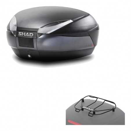 SHAD Baul trasero + parrilla portabultos superior SH48 DARK GREY PREMIUM KIT-189342