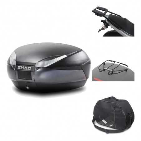 SHAD Baul trasero + herraje montaje accesorios SH48 DARK GREY PREMIUM KIT-189544
