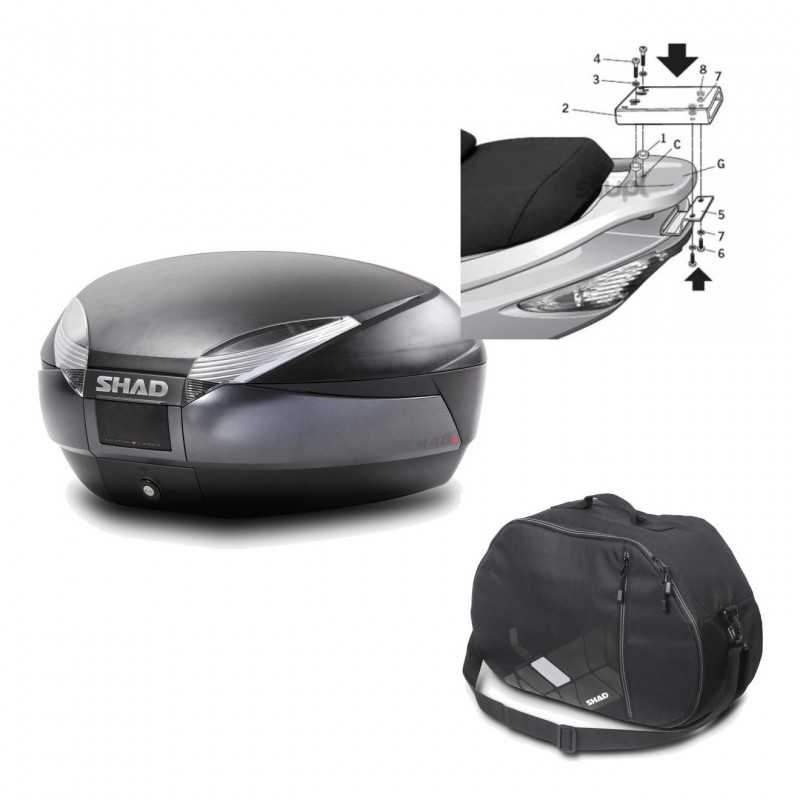 Back trunk + big top fitting + internal bag  SH48 DARK GREY PREMIUM