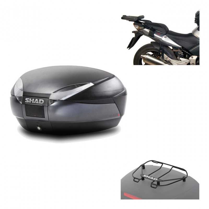 SHAD Baul trasero + herraje montaje parrilla portabultos superior SH48 DARK GREY PREMIUM KIT-189398