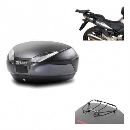 SHAD Baul trasero + herraje montaje parrilla portabultos superior SH48 DARK GREY PREMIUM KIT-189398