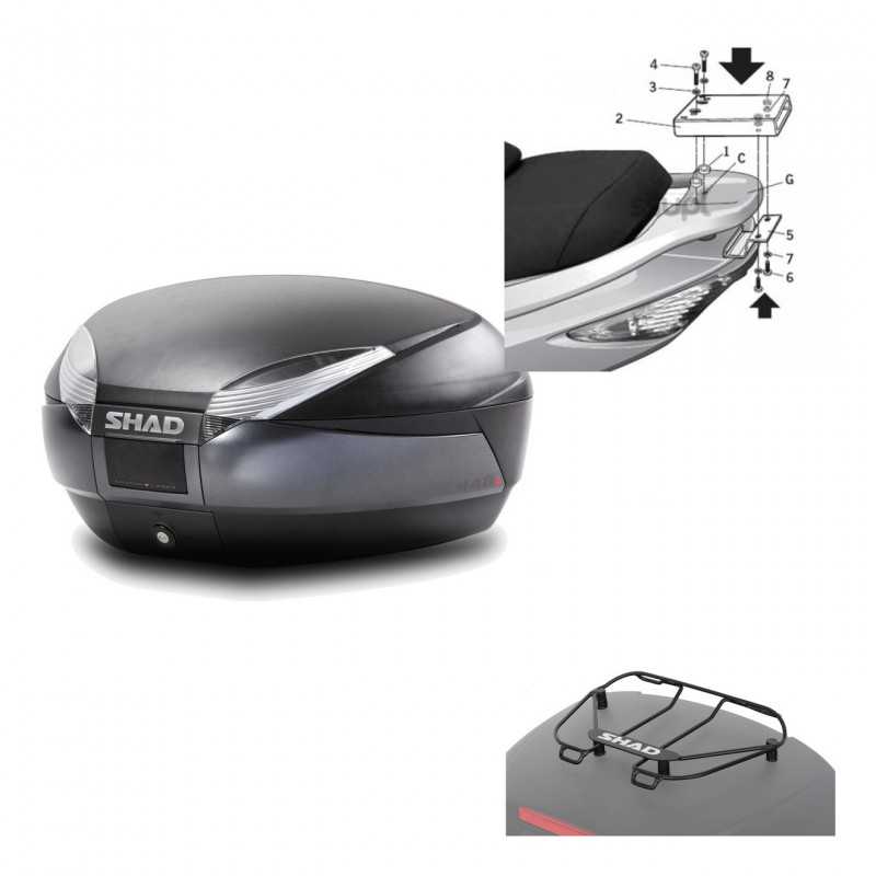 Back trunk + big top fitting + top grid rack  SH48 DARK GREY PREMIUM