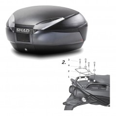 SHAD Baul trasero + herraje montaje SH48 DARK GREY PREMIUM KIT-189346