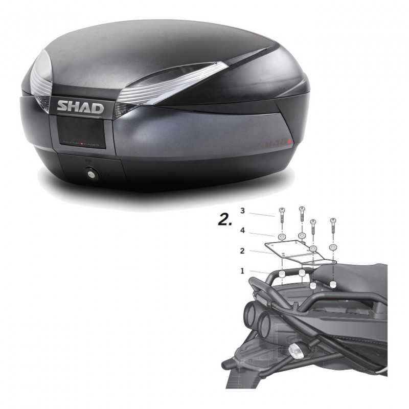SHAD Baul trasero + herraje montaje SH48 DARK GREY PREMIUM KIT-189346