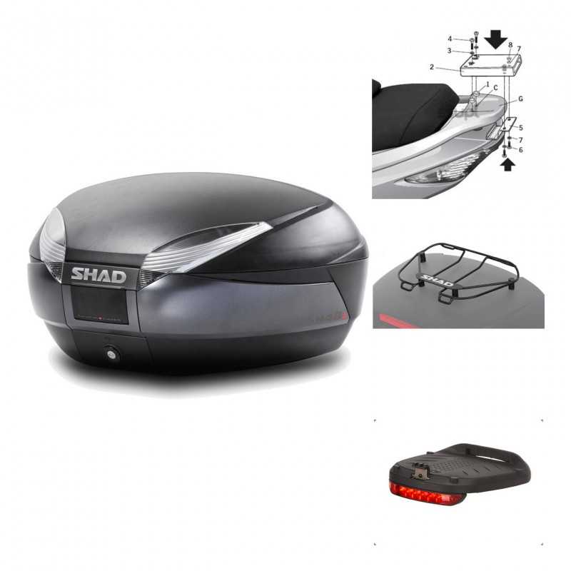Rear trunk + mounting hardware + accessories  SH48 DARK GREY PREMIUM