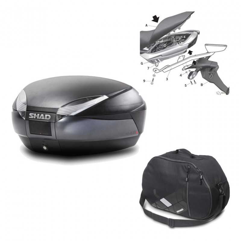 Back trunk + big top fitting + internal bag  SH48 DARK GREY PREMIUM