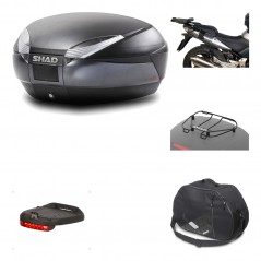SHAD Baul trasero + herraje montaje accesorios SH48 DARK GREY PREMIUM KIT-189401