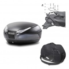 Back trunk + big top fitting + internal bag  SH48 DARK GREY PREMIUM