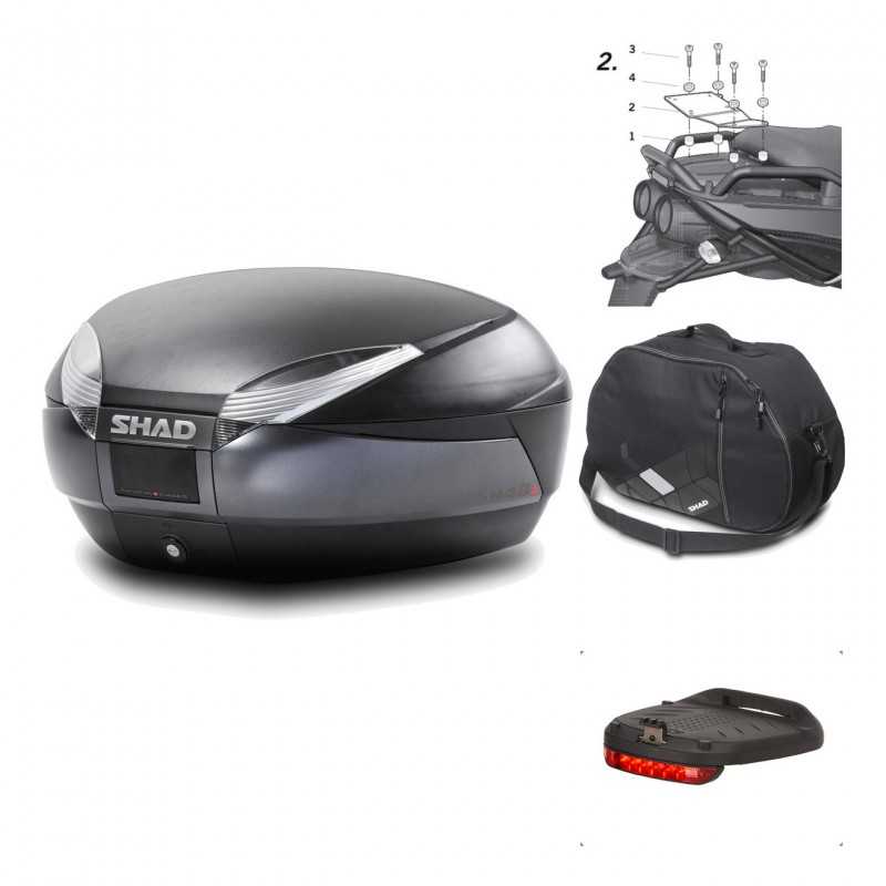 Rear trunk + mounting hardware + accessories  SH48 DARK GREY PREMIUM